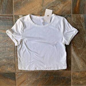 Fabletics White Cotton Baby Tee NWT Women’s Size Medium